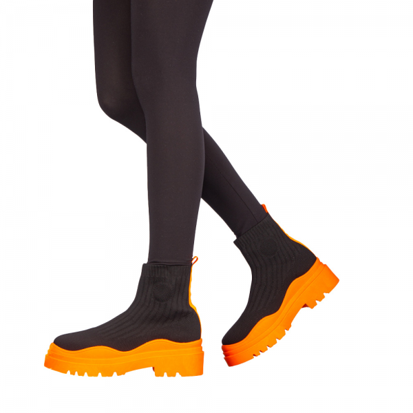 Triza fekete és narancssárga női sportcipő, 4 - Kalapod.hu